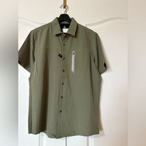 Point Zero Men's Olive Green Short Sleeve Shirt Size Medium